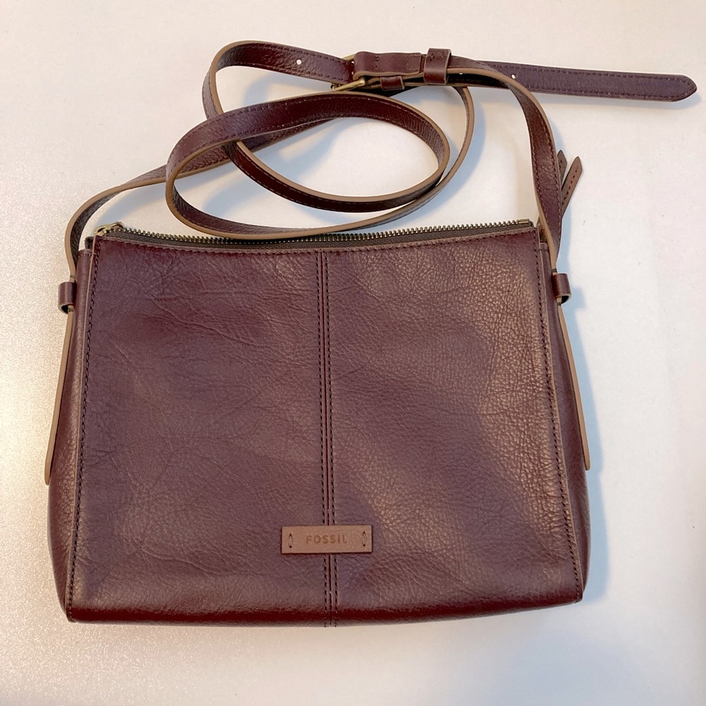 Fossil Crossbody Bag- Wine Color, used once